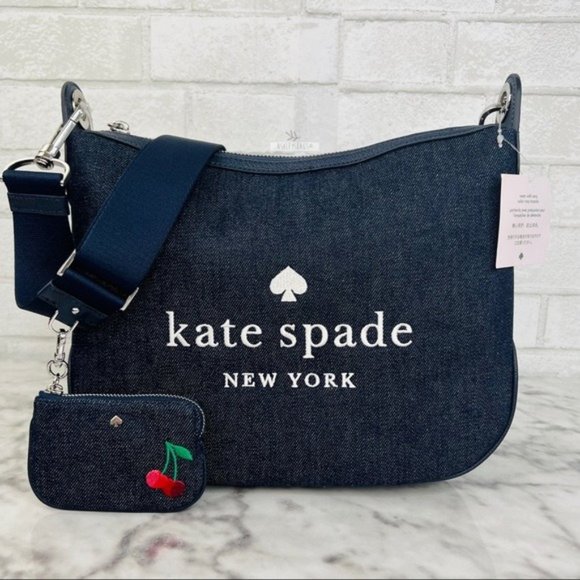 kate spade Handbags - Kate Spade Denim Cherry Embroidered Rosie CrossbodyShoulder Bag & Coin Purse